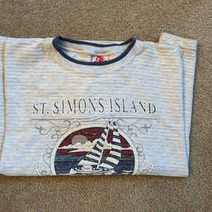 Sweatshirt from Smile Carolina logo of St. Simons Island short sleeve gray large